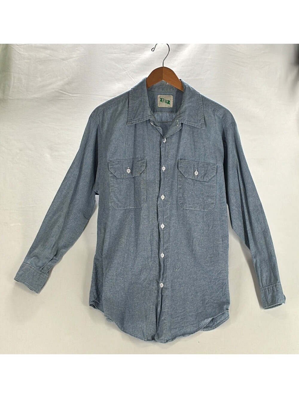 60s Key Blue Chambray Work Shirt Men’s Size M Engineer Barn